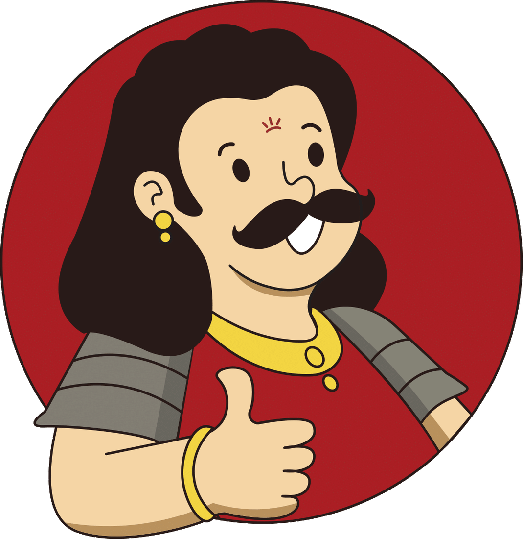 Bhima, our mascot, giving a thumbs up